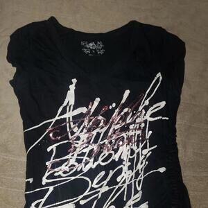 Apple Bottoms Women's Black and Silver Tshirt